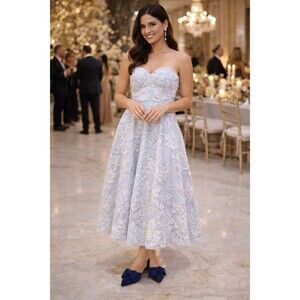 Margaux Navy Suede Bow Mules Sz 8 Wide Designer Leather Slip-on Made in Spain